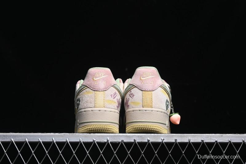 Nike Air Force 1 '07 Low Peach Trees Christmas Eve Limited Custom Casual Sneakers - CD1212-777