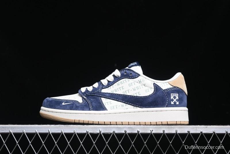 Nike Travis Scott x Fragment Design x Air Jordan 1 Low OG SP AJ1 Retro Sneakers - SJ2068-110