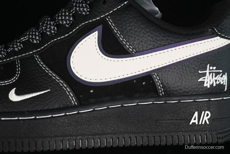 Nike Air Force 1 '07 Low Stussy Collaboration - Samurai Black Low-Top Casual Sneakers - XZ6188-969