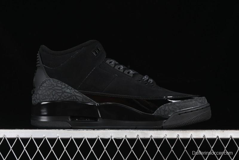 Nike Air Jordan 3 Retro Basketball Shoes Midnight Black - CT8532-001