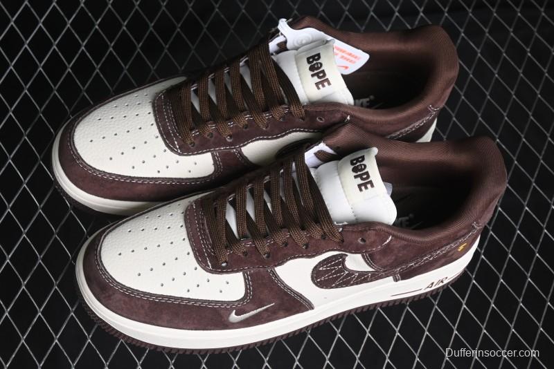Nike Air Force 1 '07 Low BAPE Collaboration - Tan Brown Casual Sneakers - KK1988-027