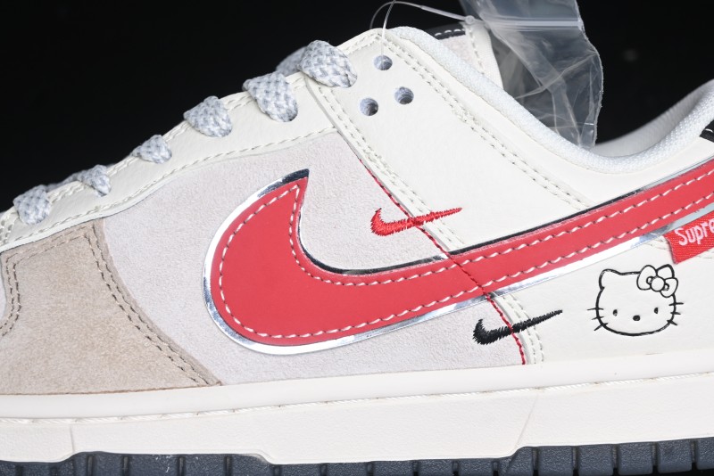 Nike SB Dunk Low Supreme Collaboration - Hello Kitty Anniversary Customized Low-Top Casual Sneakers - XY1688-018