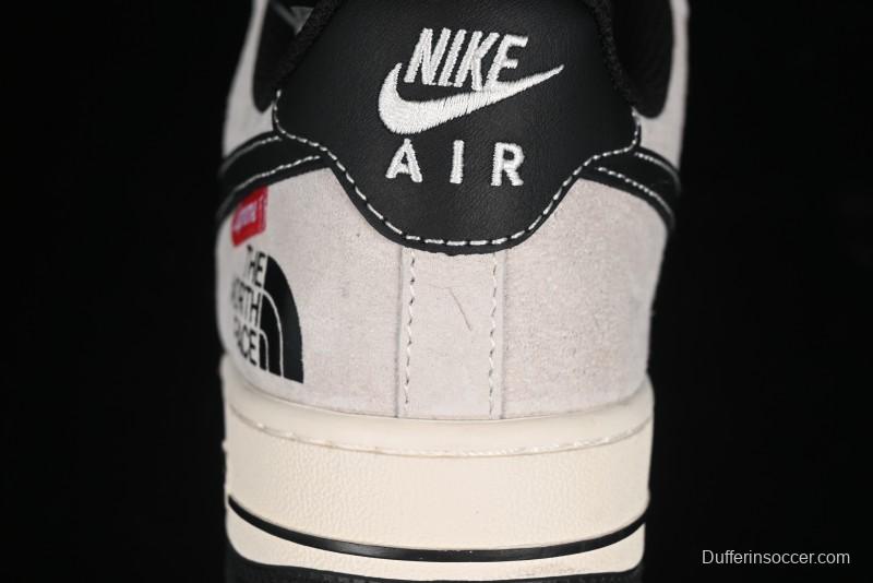 Nike Air Force 1 '07 Low Supreme Stussy Collaboration - Black Grey Red Label Low-Top Casual Sneakers - XZ6188-115