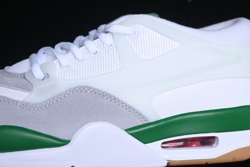Nike Air Jordan 4 Remastered AJ4 Retro Sneakers in White Green with Gum Sole - FQ7939-103