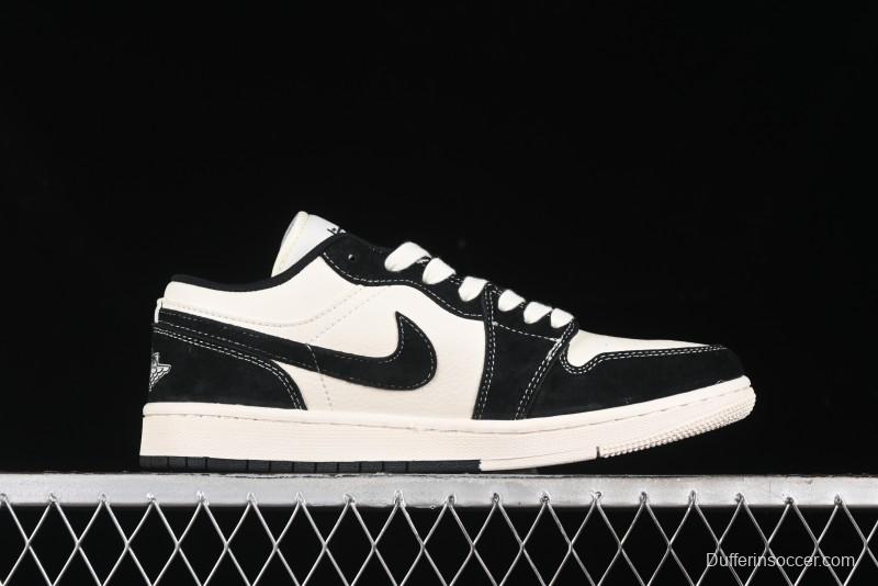 Nike Air Jordan 1 Low AJ1 Stussy Collaboration - Black White Red Label Retro Basketball Shoes - SJ9950-033