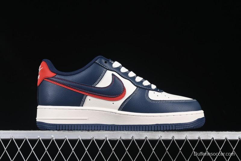 Nike Air Force 1 '07 Low The North Face Collaboration Blue Red Double Swoosh Casual Sneakers - XS1958-521