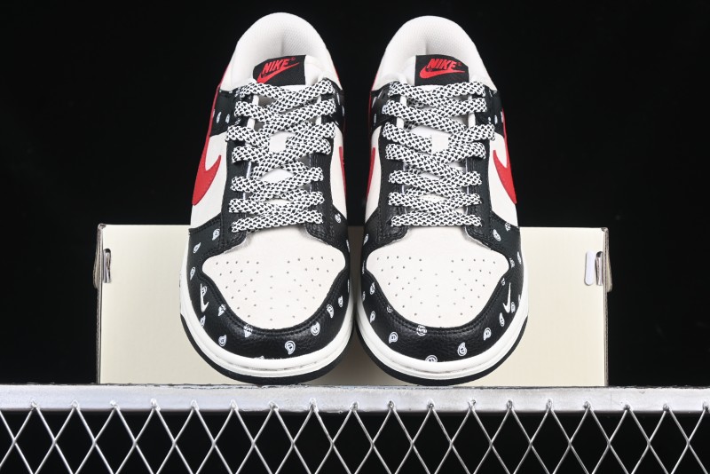 Nike SB Dunk Low Edison Chen Collaboration Graffiti Red Swoosh Anniversary Custom Low-Top Casual Skate Shoes - DJ2024-101
