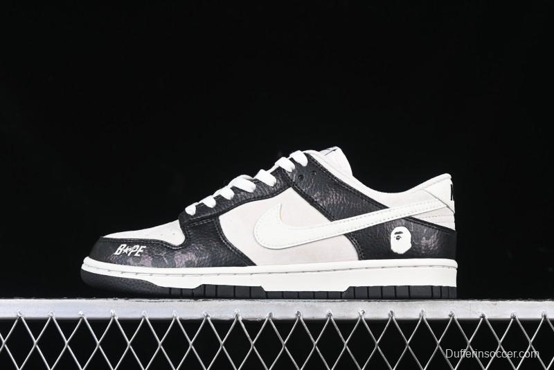 Nike SB Dunk Low BAPE Collaboration Splatter Pig Eight White Hook Anniversary High-End Custom Low-Top Casual Sneakers - DJ2024-053