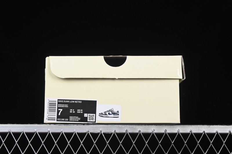 Nike SB Dunk Low Supreme Collaboration - Grey White Blue Swoosh Lace-Up Anniversary Customized Low-Top Casual Skate Shoes - XS1186-100