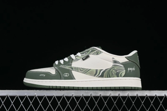 Nike Travis Scott x Fragment Design x Air Jordan 1 Low OG SP AJ1 Retro Sneakers in Wave Green - XS2024-004