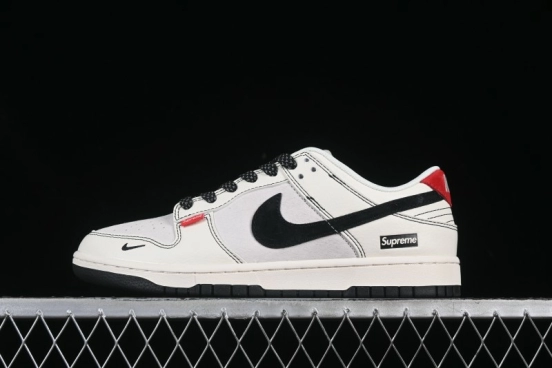 Nike SB Dunk Low Supreme Collaboration Anniversary Customized Low-Top Casual Skate Shoes - BB7518-024