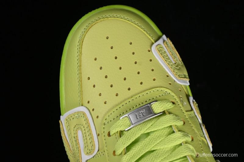 Nike CPFM x Nike Air Force 1 '07 Low Casual Sneakers in Lemon Green with SUNSHINE Design - DC4457-300