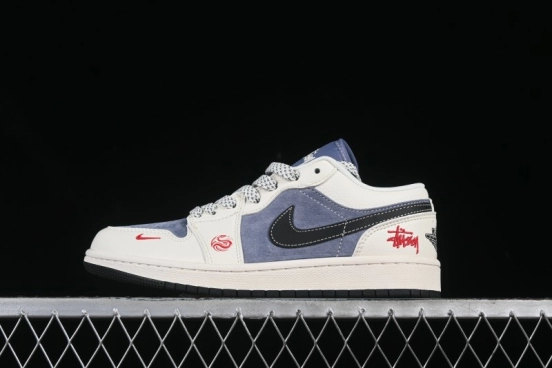 Nike Air Jordan 1 Low AJ1 Stussy Snake Year Limited Edition Retro Basketball Shoes - XX3318-517