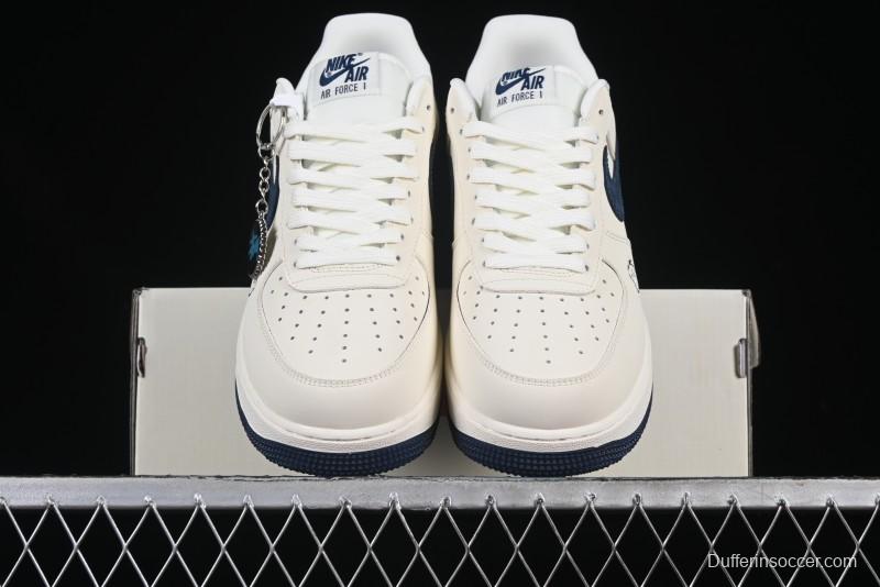 Nike Air Force 1 '07 Low Stussy Supreme Collaboration Checkerboard Beige Low-Top Casual Sneakers - DF0188-037