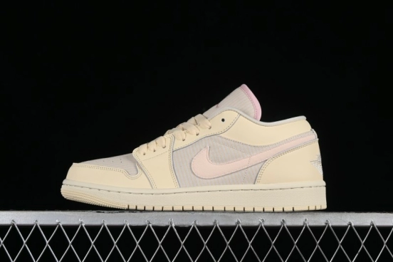 Nike Air Jordan 1 Low AJ1 Khaki Pink Low-Top Lifestyle Basketball Shoes - FQ1925-100