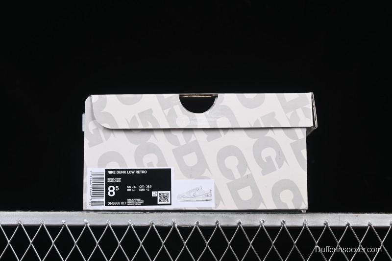 Nike SB Dunk Low The North Face Graffiti Grey Check Anniversary Customized Low-Top Casual Skate Shoes - DM6868-017