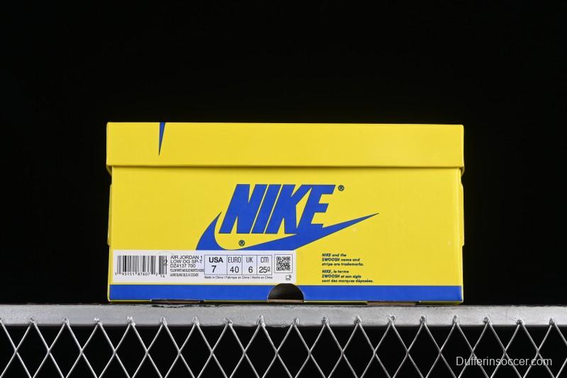 Nike Travis Scott x Air Jordan 1 Low OG Retro Sneakers with Reverse Swoosh - DZ4137-700