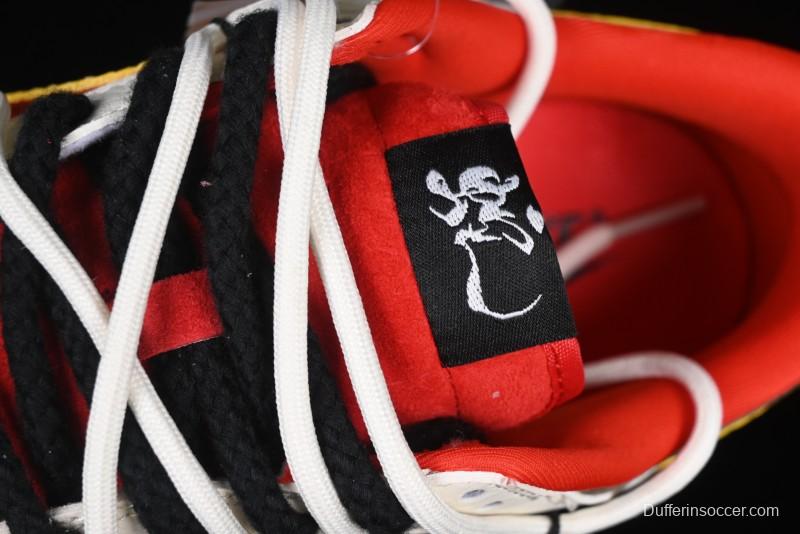Nike SB Dunk Low Year of the Snake Series Beige Red Yellow Swoosh Anniversary Custom Low-Top Casual Skate Shoes - YX5066-265