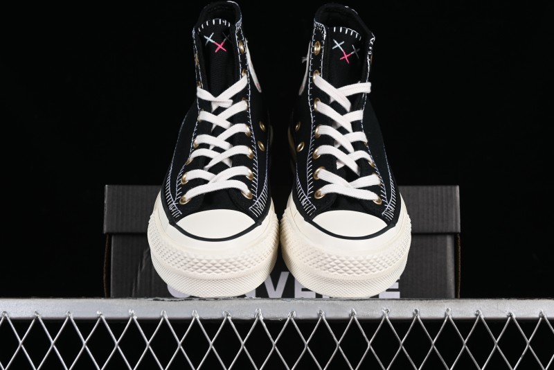 Converse All Star Lift Platform Sneakers with Daisy Stitch Detail - A08731C