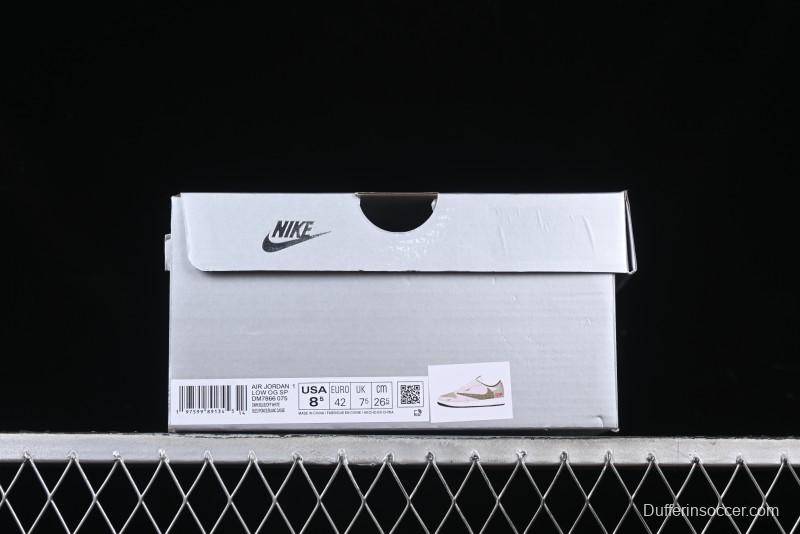 Nike Travis Scott x Fragment Design x Air Jordan 1 Low OG SP AJ1 Snake Year Limited Edition Low-Top Casual Sneakers - DM7866-075