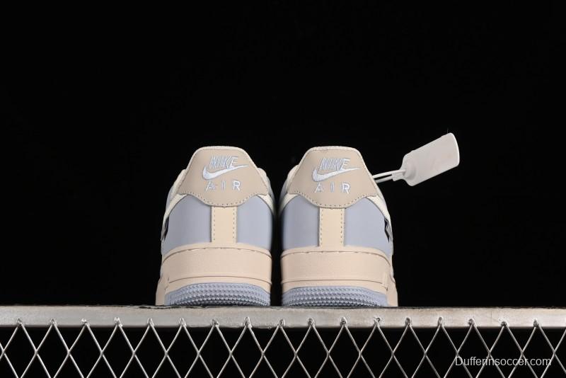 Nike Air Force 1 '07 Low Casual Sneakers in Ancient Blue with Full-Length Honeycomb Air Cushion - DB3301-199