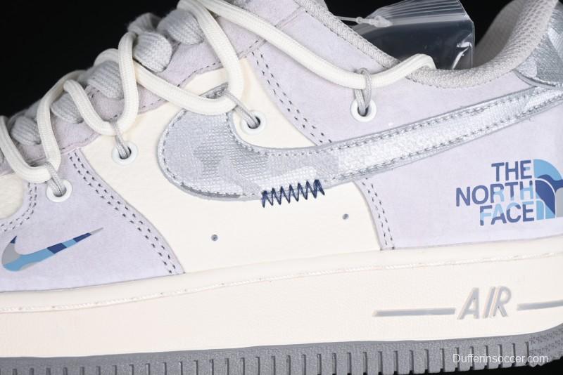 Nike Air Force 1 '07 Low The North Face Collaboration Silver Swoosh Drawstring Casual Sneakers - DM6688-016