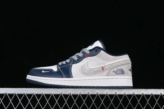 Nike Air Jordan 1 Low AJ1 The North Face Collaboration Blue White Grey Retro Basketball Shoes - DM9188-016