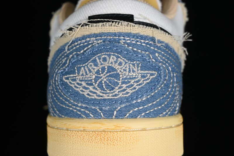 Nike Air Jordan 1 Low SE "WRMK" AJ1 Sashiko Stitch Low-Top Casual Sneakers - FN7670-493