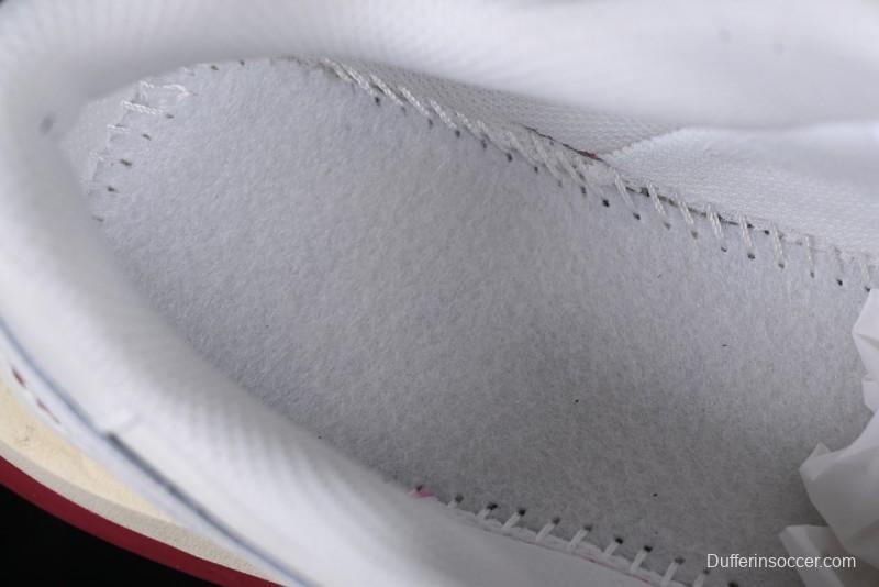 Choco Concert Leather Round Square Asymmetric Fashion Sneakers White Wine Red - AJE5