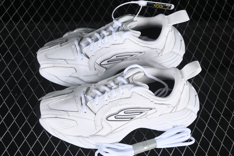 Balenciaga Monday Leather Round Toe Lace-Up Low-Top Lifestyle Sneakers - WDTSC9110