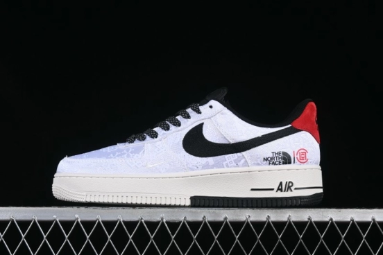 Nike Air Force 1 '07 Low North Face Edison Chen Collaboration White Silk Dual-Tone Casual Sneakers - DM6868-054