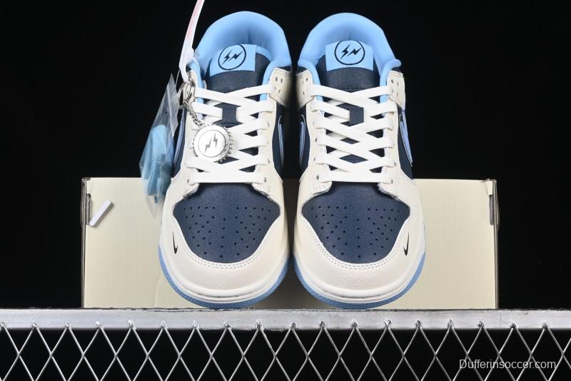 Nike SB Dunk Low Lightning Collaboration - Light Blue Swoosh Anniversary Custom Low-Top Casual Skate Shoes - LW1818-107