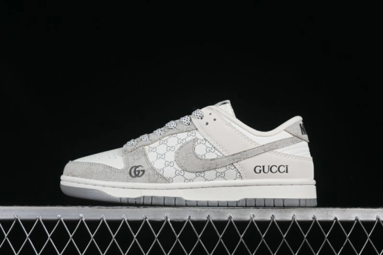 Nike SB Dunk Low Gucci Collaboration Beige Grey Denim Anniversary Custom Low-Top Casual Sneakers - CH8311-239