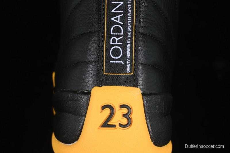 Nike Air Jordan 12 Retro Basketball Shoes in Black and Yellow - 130690-070
