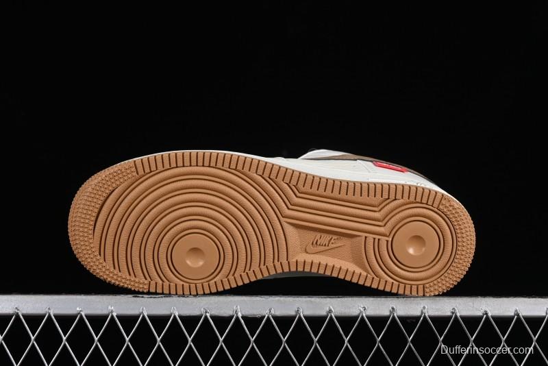 Supreme x Nike Air Force 1 '07 Low Skateboarding Shoes - Coffee Brown - HD1968-019