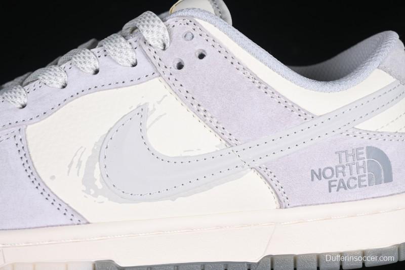 Nike SB Dunk Low The North Face Graffiti Grey Check Anniversary Customized Low-Top Casual Skate Shoes - DM6868-017