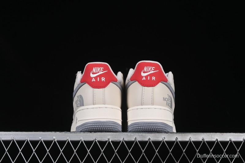 Nike Air Force 1 '07 Low The North Face Collaboration Patchwork Pigskin Red Tail Casual Sneakers - XZ6188-649