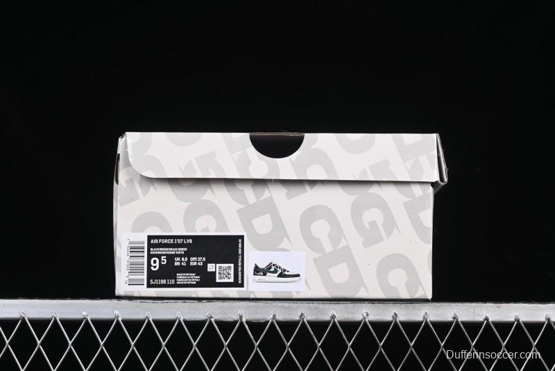 Nike Air Force 1 '07 Low The North Face Collaboration Black Green Lace-Up Low-Top Casual Sneakers - SJ1198-110