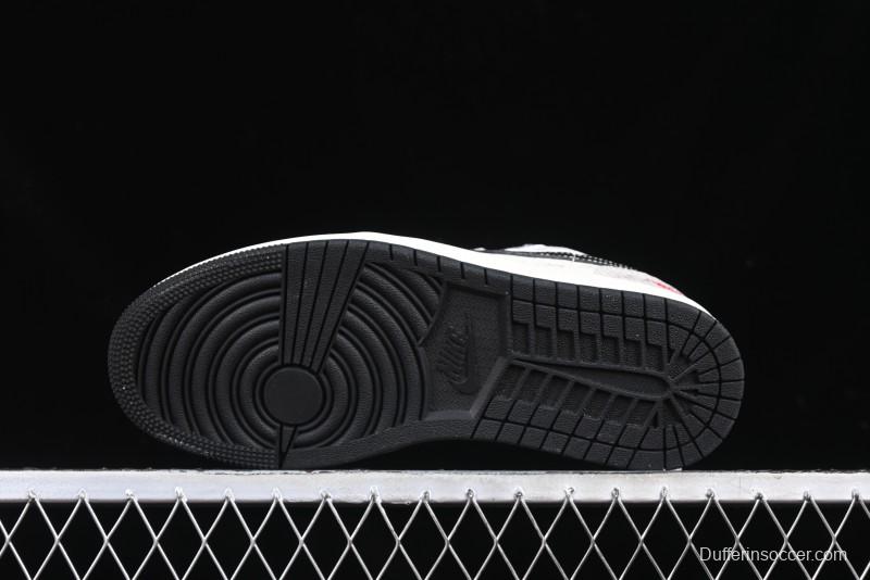 Nike Air Jordan 1 Low AJ1 Stussy Snake Year Limited Edition Purple Snake Grain High-End Custom Retro Basketball Shoes - FC1688-201