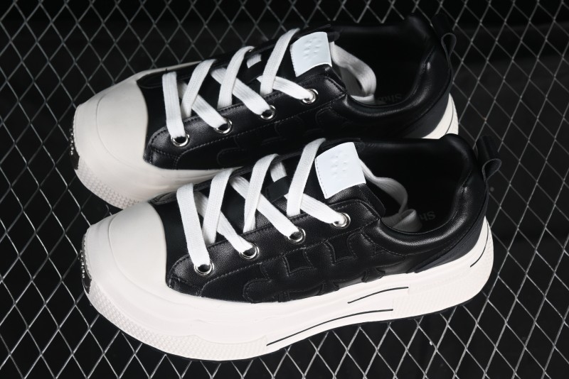 Shoot Brand Replay Black Plum Retro Comfort Leather Anti-Slip Platform Low-Top Casual Sneakers - AJD4
