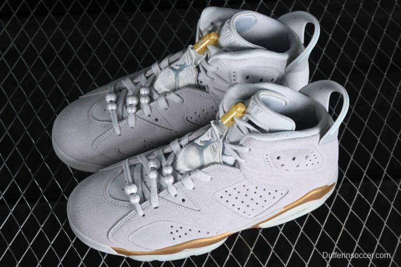 Nike Air Jordan 6 Retro Paris Olympics Sneakers with Metallic Gold Accents - DQ4914-074