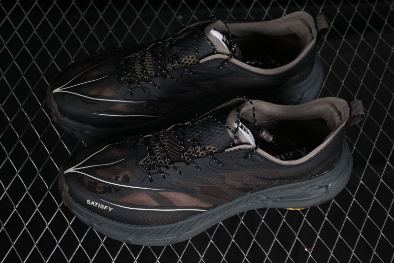 HOKA ONE ONE Satisfy Running Mafate Trail Low-Cut Cushioned Outdoor Hiking Shoes - 1157050 COFF