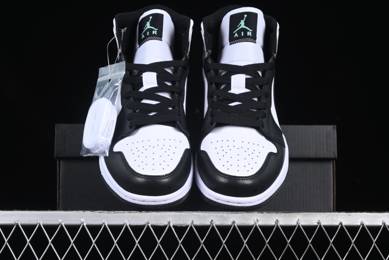 Nike Air Jordan 1 Mid AJ1 Basketball Shoes in Black White Silver - DQ8423-103