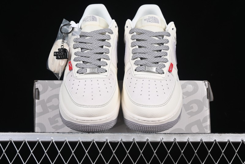 Nike Air Force 1 '07 Low The North Face Collaboration Beige Grey Red Label Casual Sneakers - BB7518-009