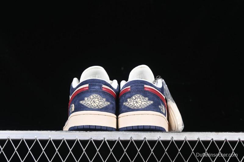 Nike Air Jordan 1 Low AJ1 The North Face Collaboration Grey Blue Red Hook Retro Basketball Shoes - DM9188-012