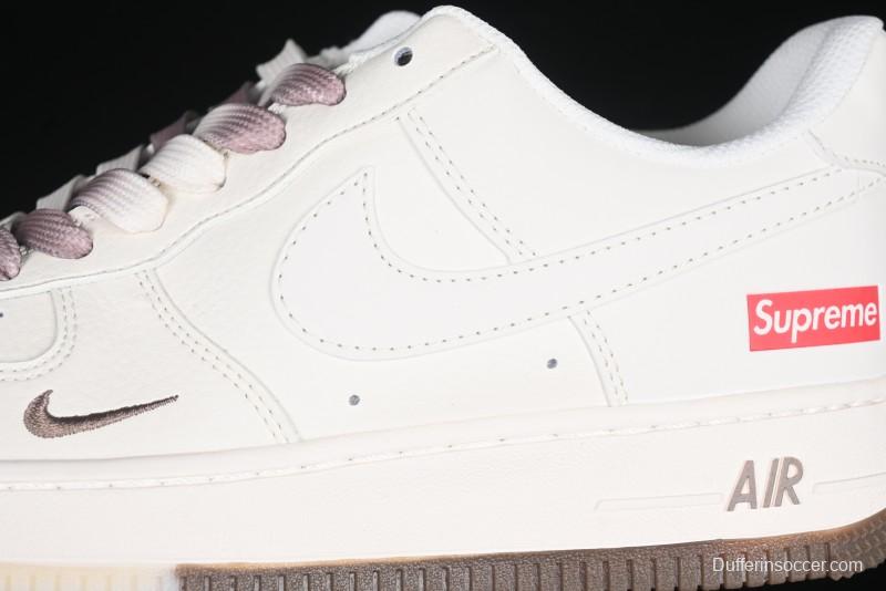 Nike Air Force 1 '07 Low Supreme Collaboration - Beige/Brown Colorway Low-Top Casual Sneakers BB7577-215