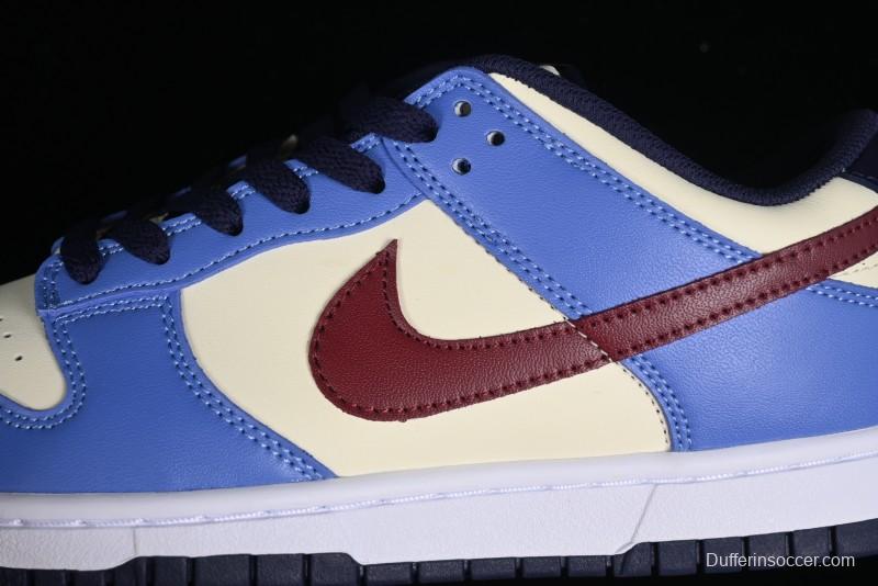 Nike Dunk Low SB Skateboarding Shoes in White Blue Red Colorway - FV8119-161