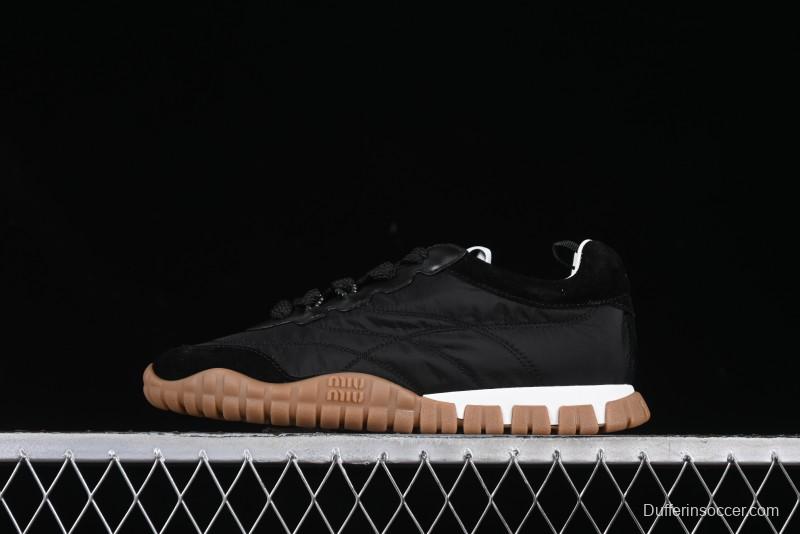 Miu Miu Suede Round Toe Lace-Up Women's Low-Top Casual Shoes - 99D4