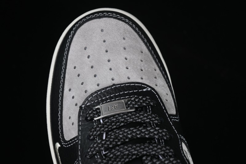 Nike Air Force 1 '07 Low Stussy Collaboration Black Leather Low-Top Casual Sneakers - CH6336-518