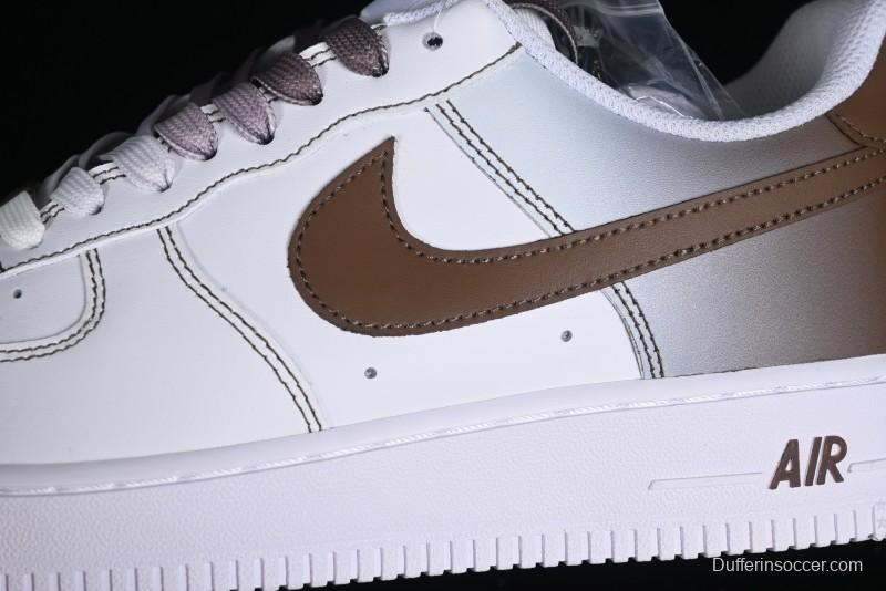 Nike Air Force 1 '07 Low Custom Anime Theme Gradient Brown Swoosh Casual Sneakers - FN0366-103